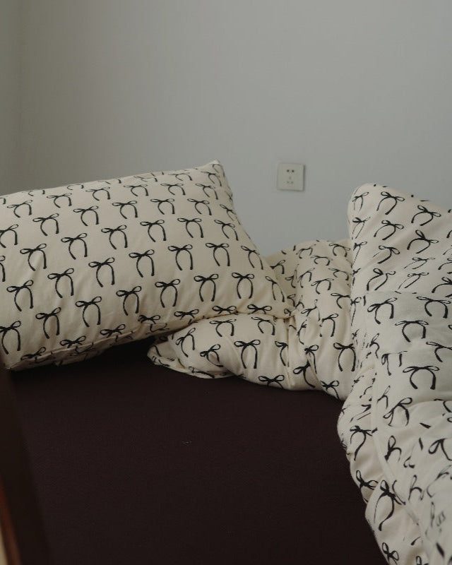 Rosemary Vintage Brown Bow Bedding Set