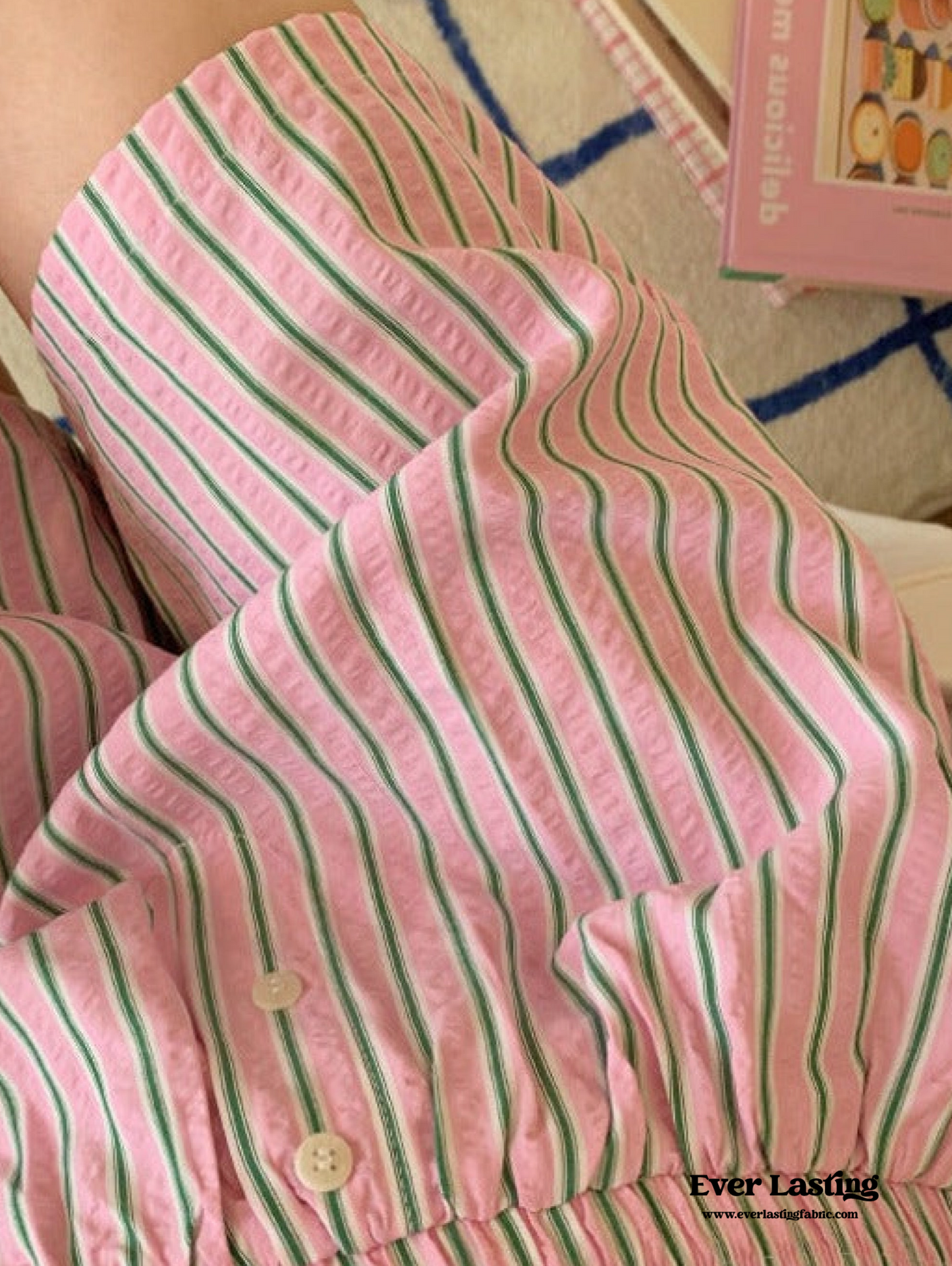 Candy Stripe Shorts Lounge Bottoms / Blue