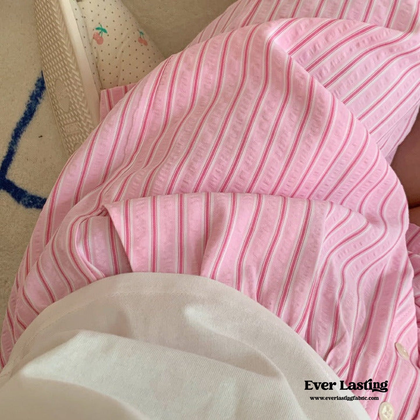 Candy Stripe Shorts Lounge Bottoms / Pink