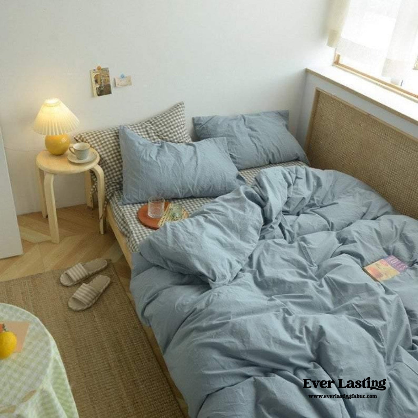 Checkered Bedding Set / Caramel Brown