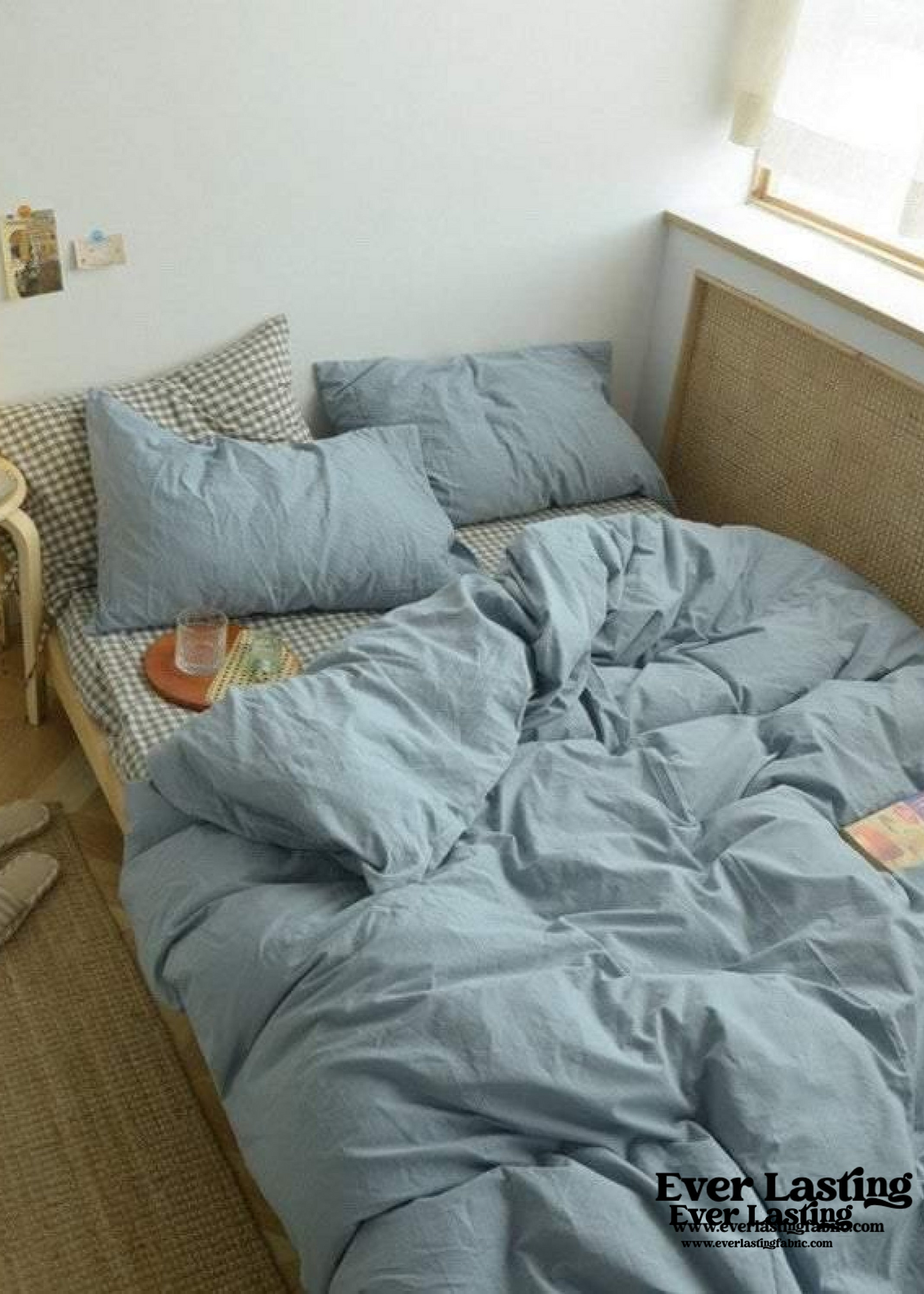 Checkered Bedding Set / Caramel Brown