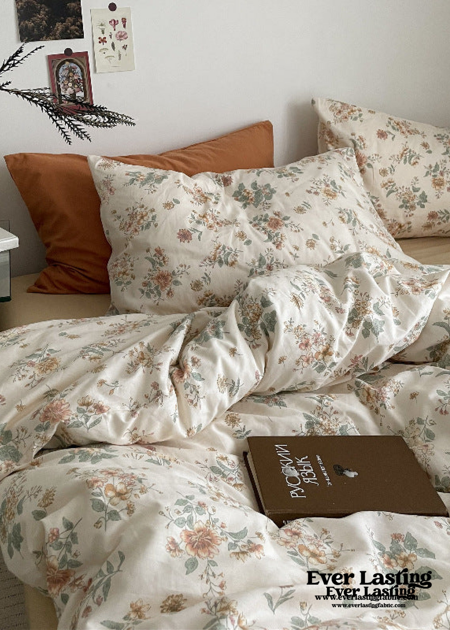 Cottage Floral Bedding Set / Dusty Purple
