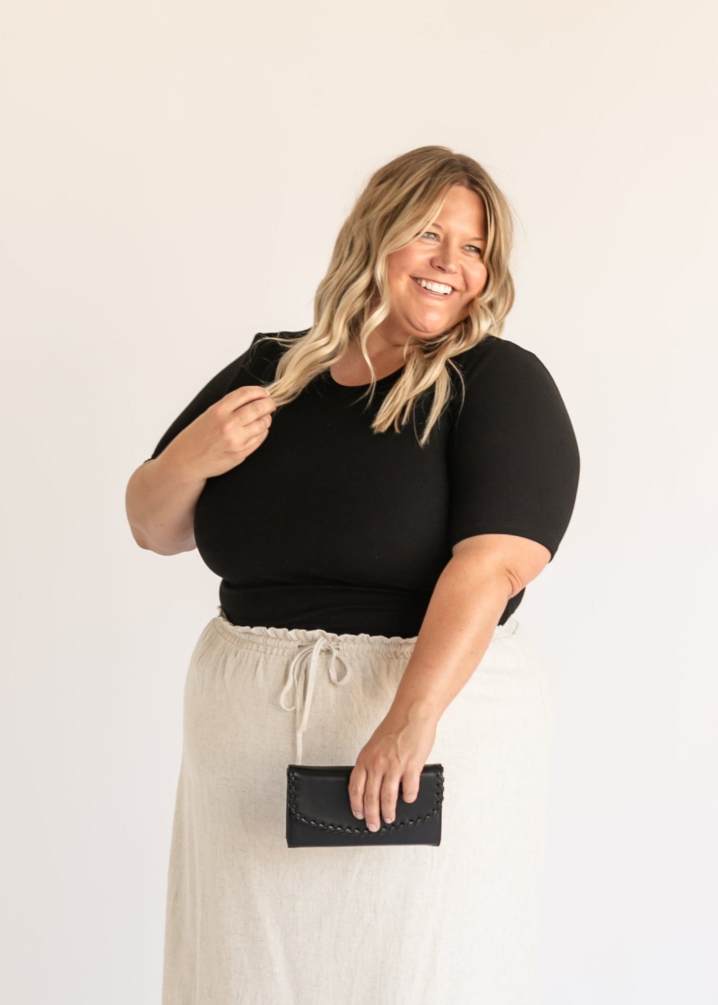 Essential Ribbed Half Sleeve Top