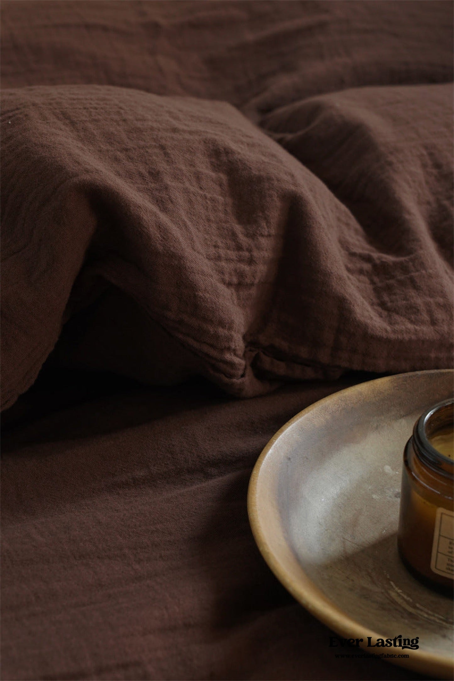 Evelyn Retro Double Gauze Bedding Set / Caramel Brown
