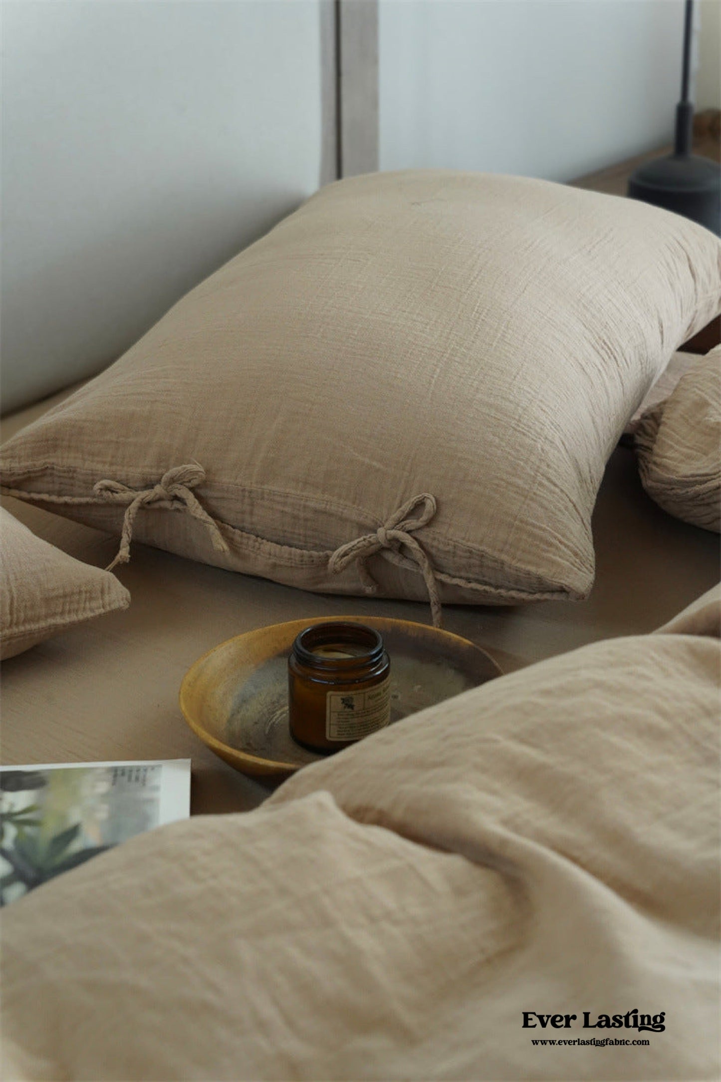 Evelyn Retro Double Gauze Bedding Set / Caramel Brown