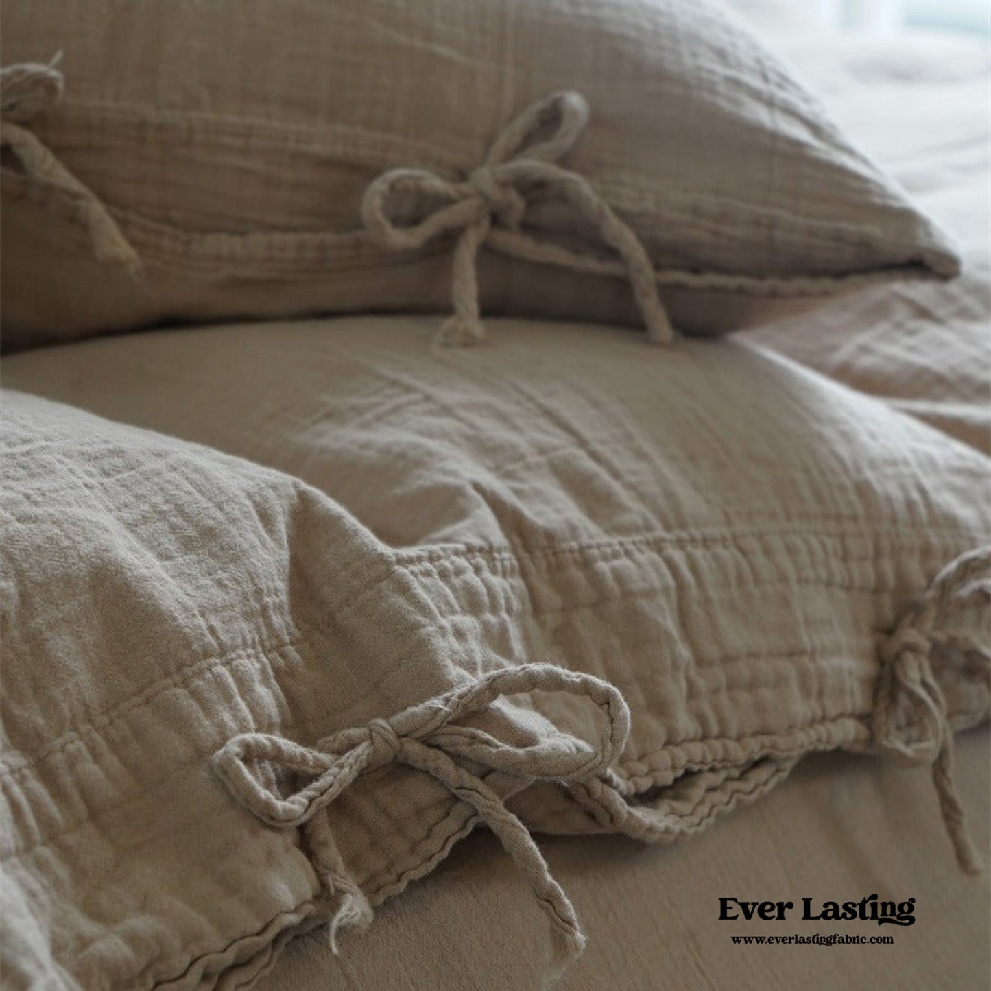 Evelyn Retro Double Gauze Bedding Set / Caramel Brown