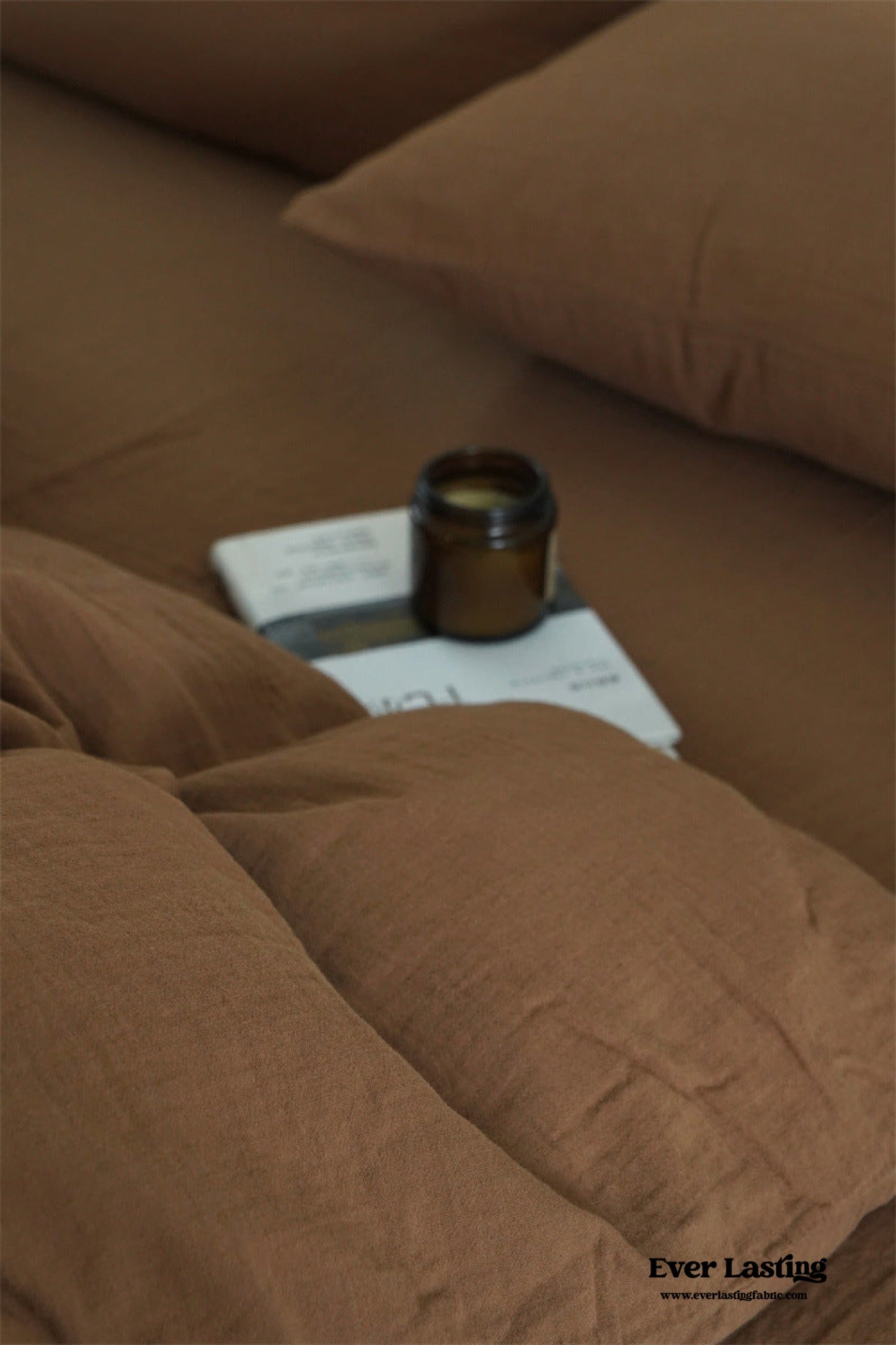 Evelyn Retro Double Gauze Bedding Set / Caramel Brown