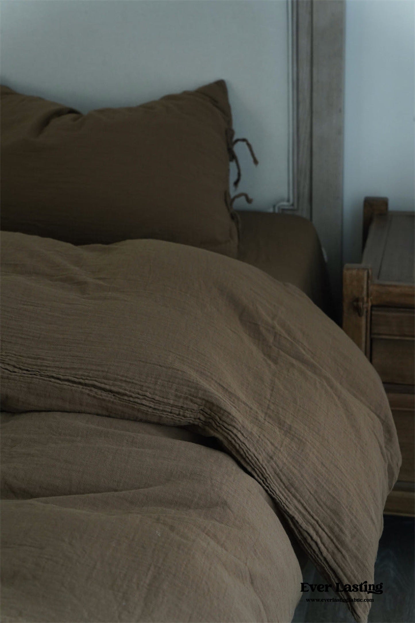 Evelyn Retro Double Gauze Bedding Set / Caramel Brown