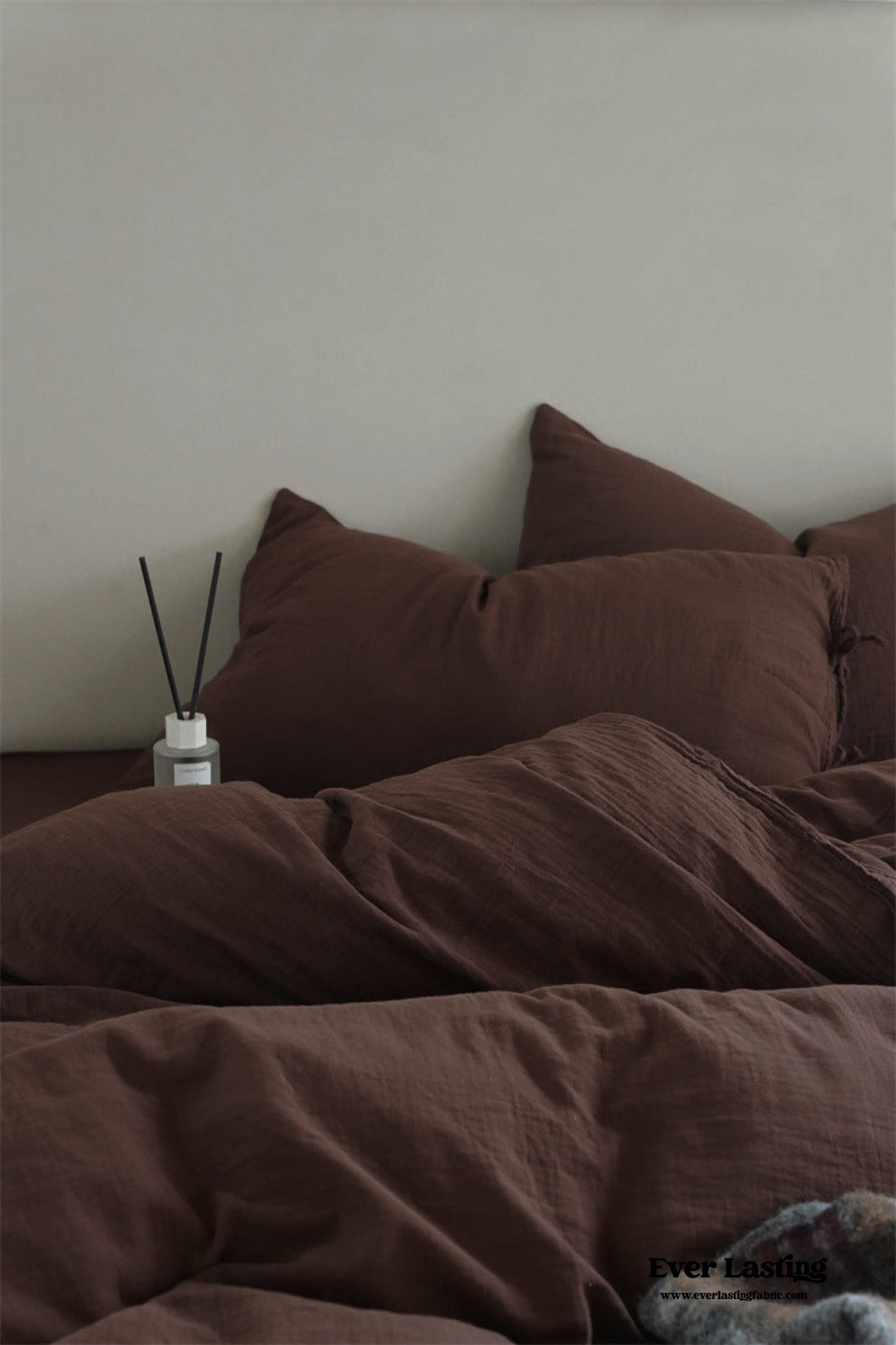 Evelyn Retro Double Gauze Bedding Set / Caramel Brown