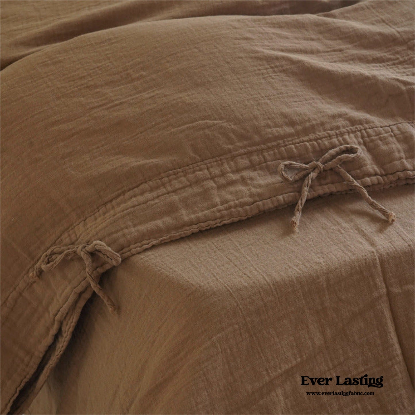 Evelyn Retro Double Gauze Bedding Set / Caramel Brown