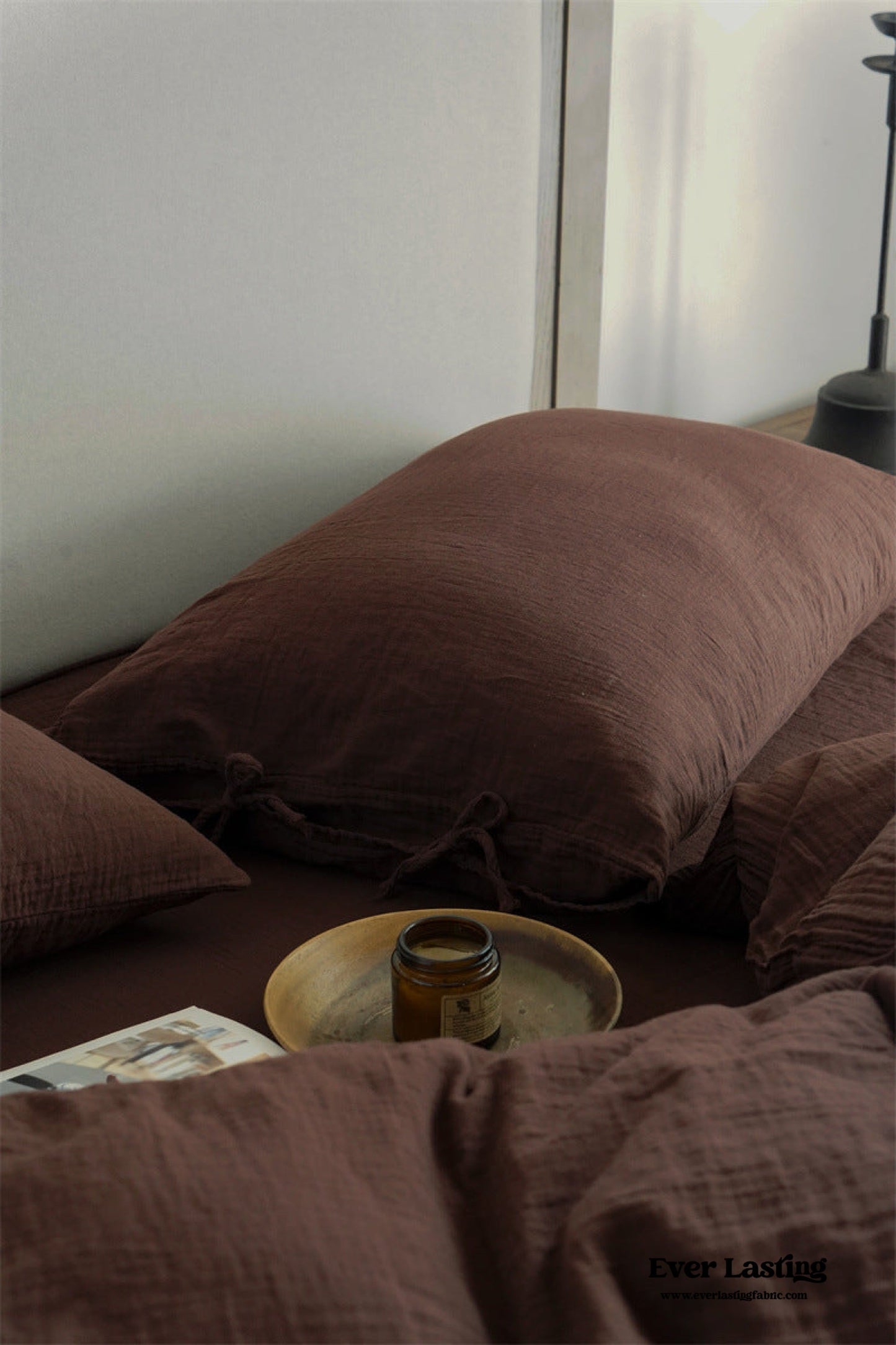 Evelyn Retro Double Gauze Bedding Set / Caramel Brown
