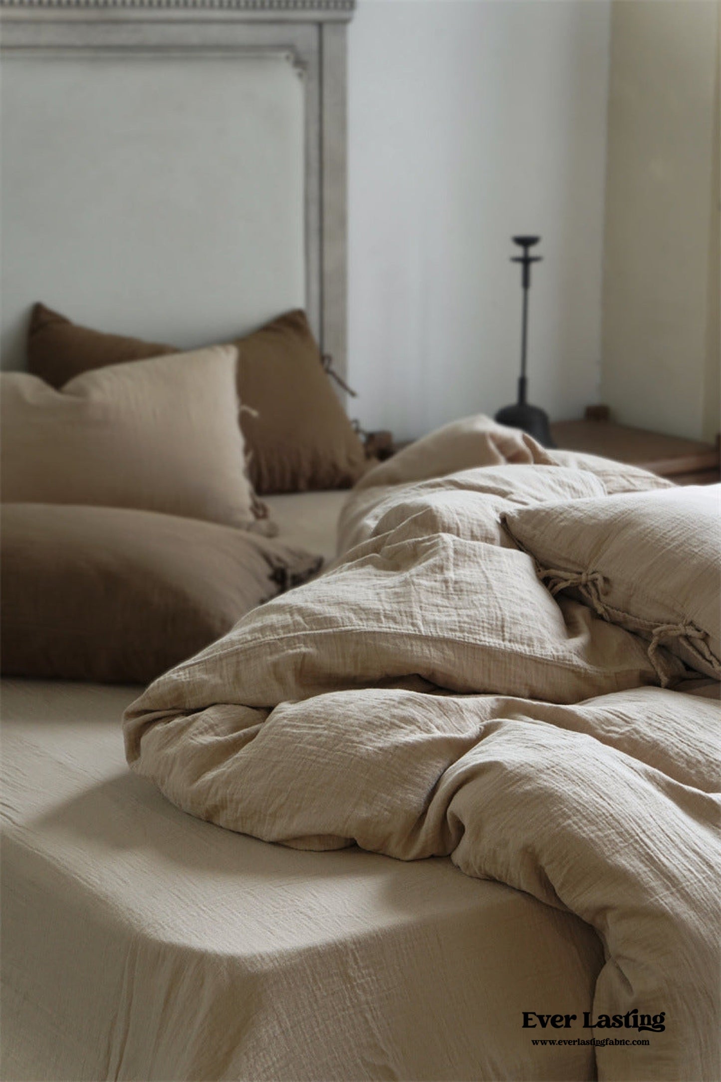 Evelyn Retro Double Gauze Bedding Set / Caramel Brown