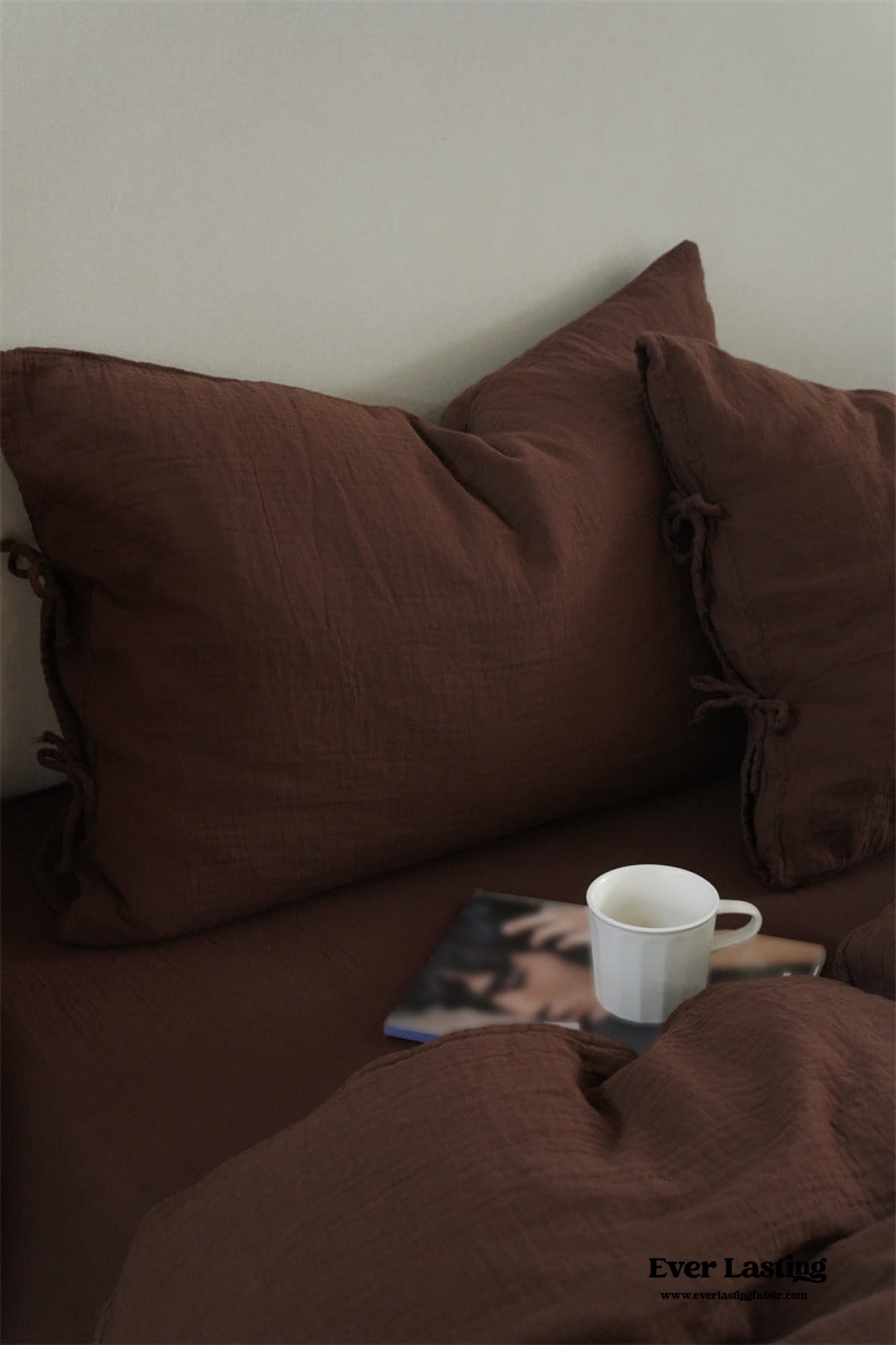 Evelyn Retro Double Gauze Bedding Set / Caramel Brown