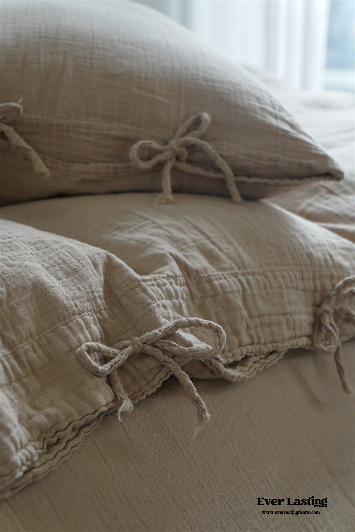 Evelyn Retro Double Gauze Bedding Set / Caramel Brown