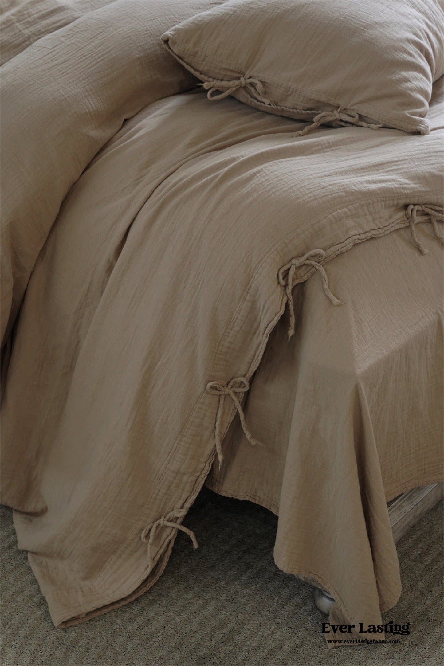 Evelyn Retro Double Gauze Bedding Set / Caramel Brown