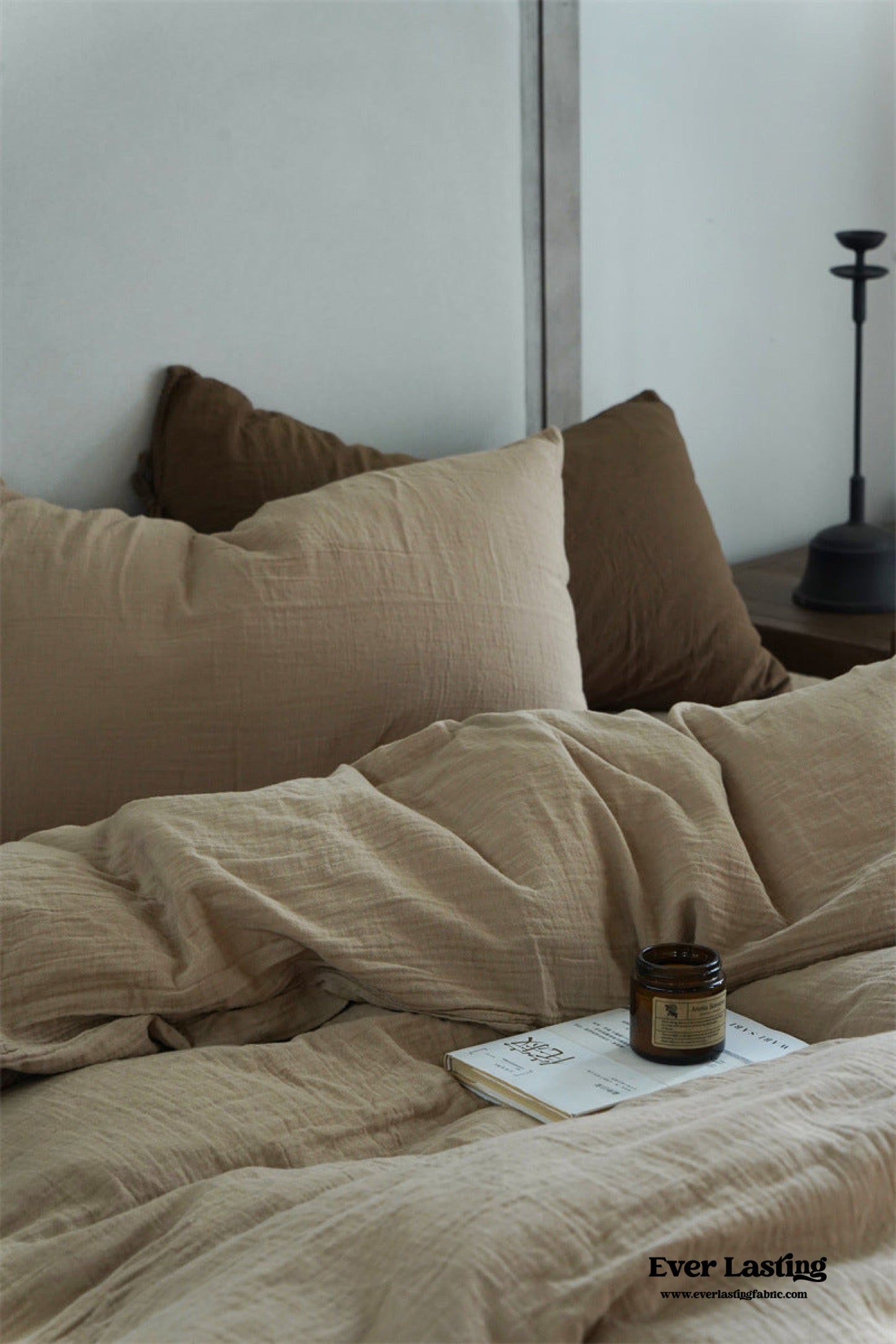 Evelyn Retro Double Gauze Bedding Set / Caramel Brown