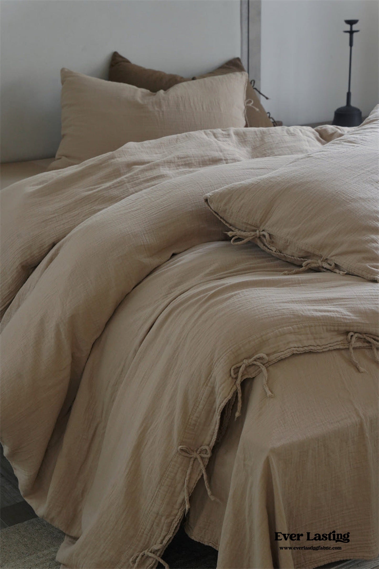 Evelyn Retro Double Gauze Bedding Set / Caramel Brown
