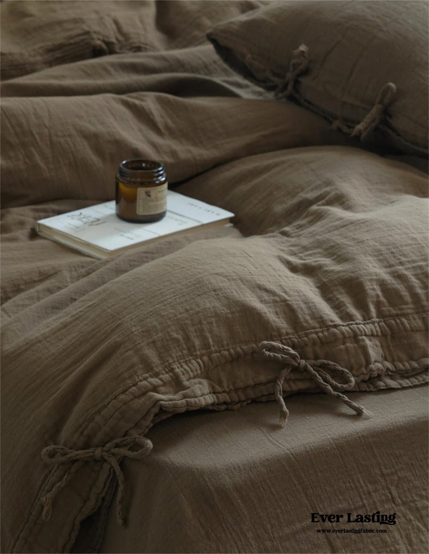 Evelyn Retro Double Gauze Bedding Set / Caramel Brown