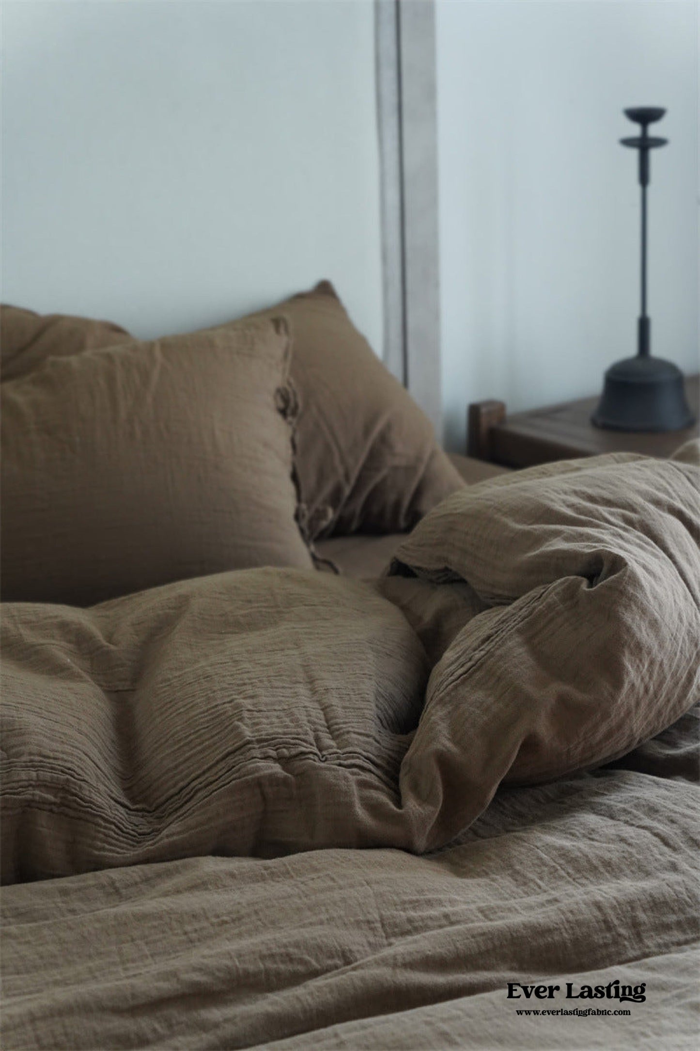 Evelyn Retro Double Gauze Bedding Set / Caramel Brown