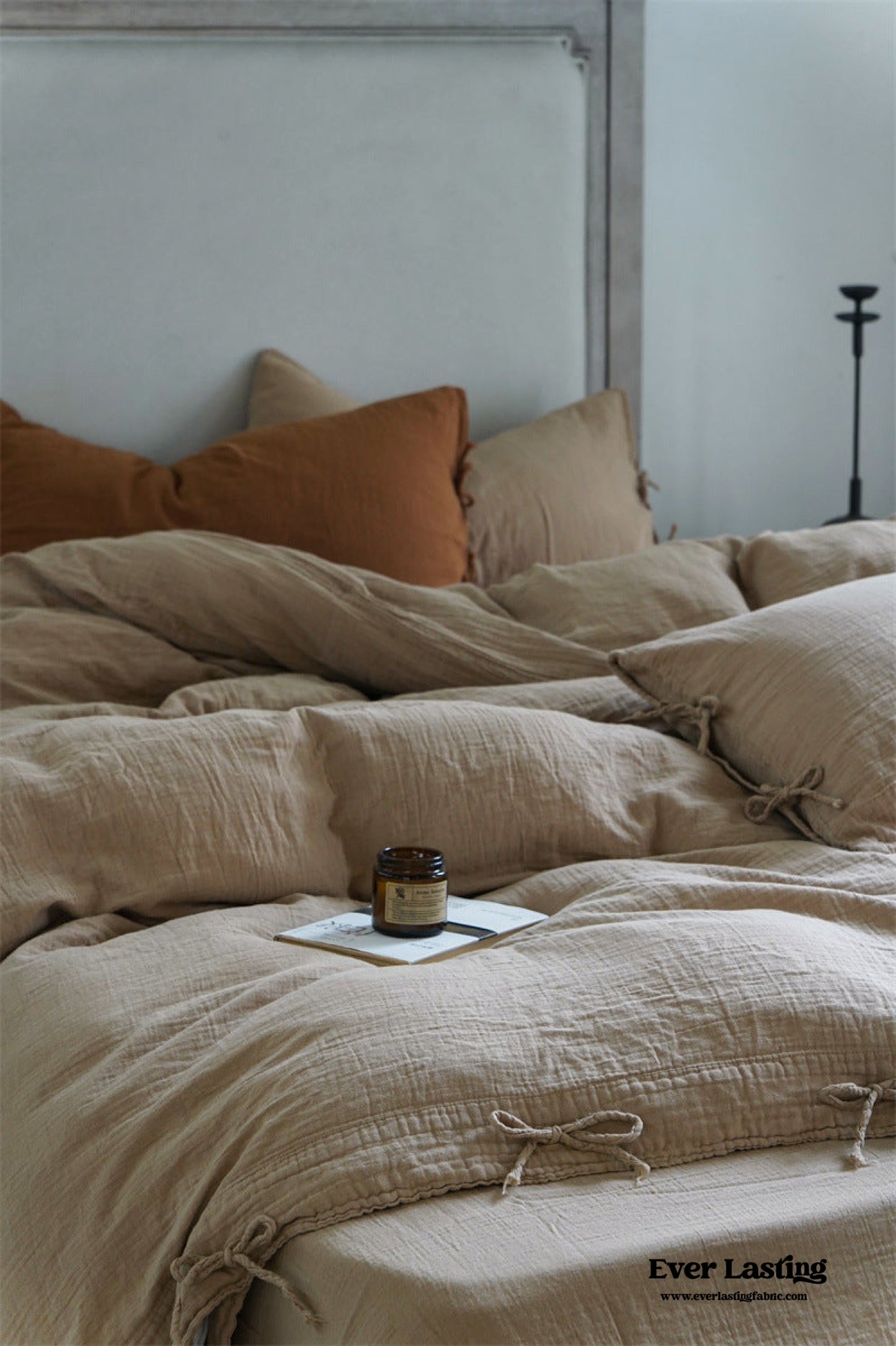 Evelyn Retro Double Gauze Bedding Set / Caramel Brown