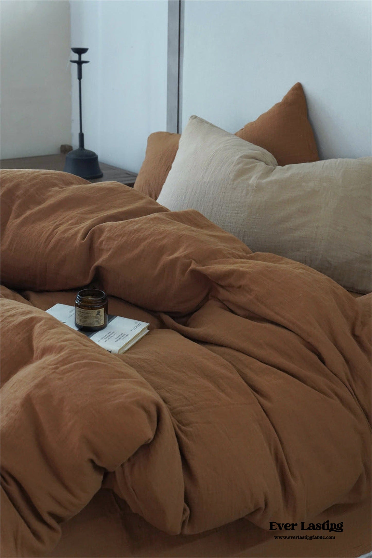 Evelyn Retro Double Gauze Bedding Set / Caramel Brown