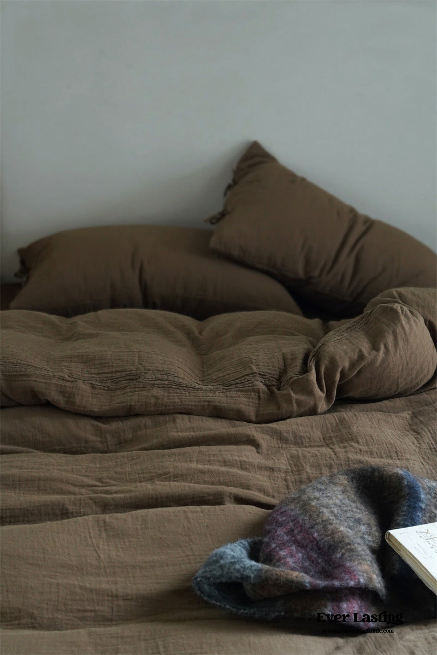 Evelyn Retro Double Gauze Bedding Set / Chestnut Brown