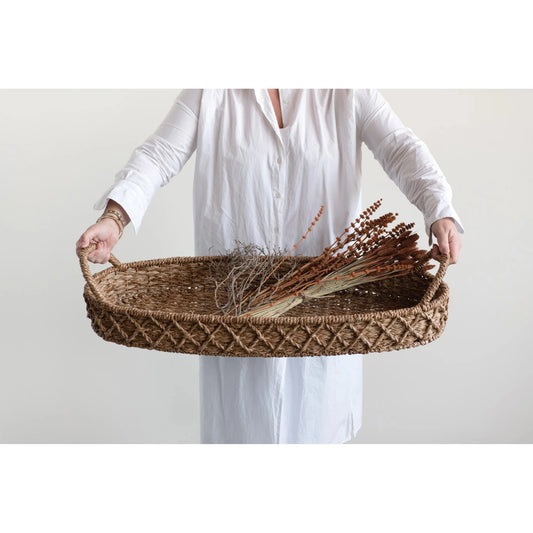 Extra Large Seagrass Tray with Handles