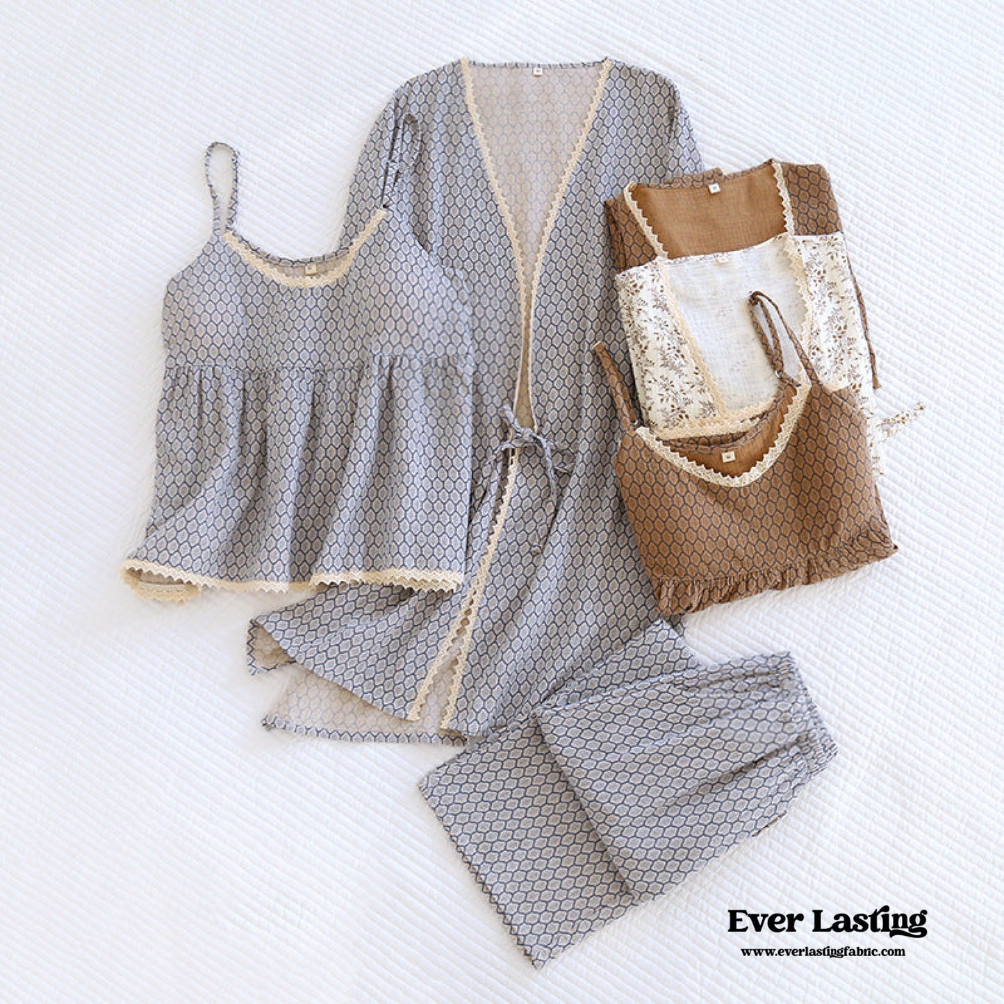 Cotton Pajama Set / Blue