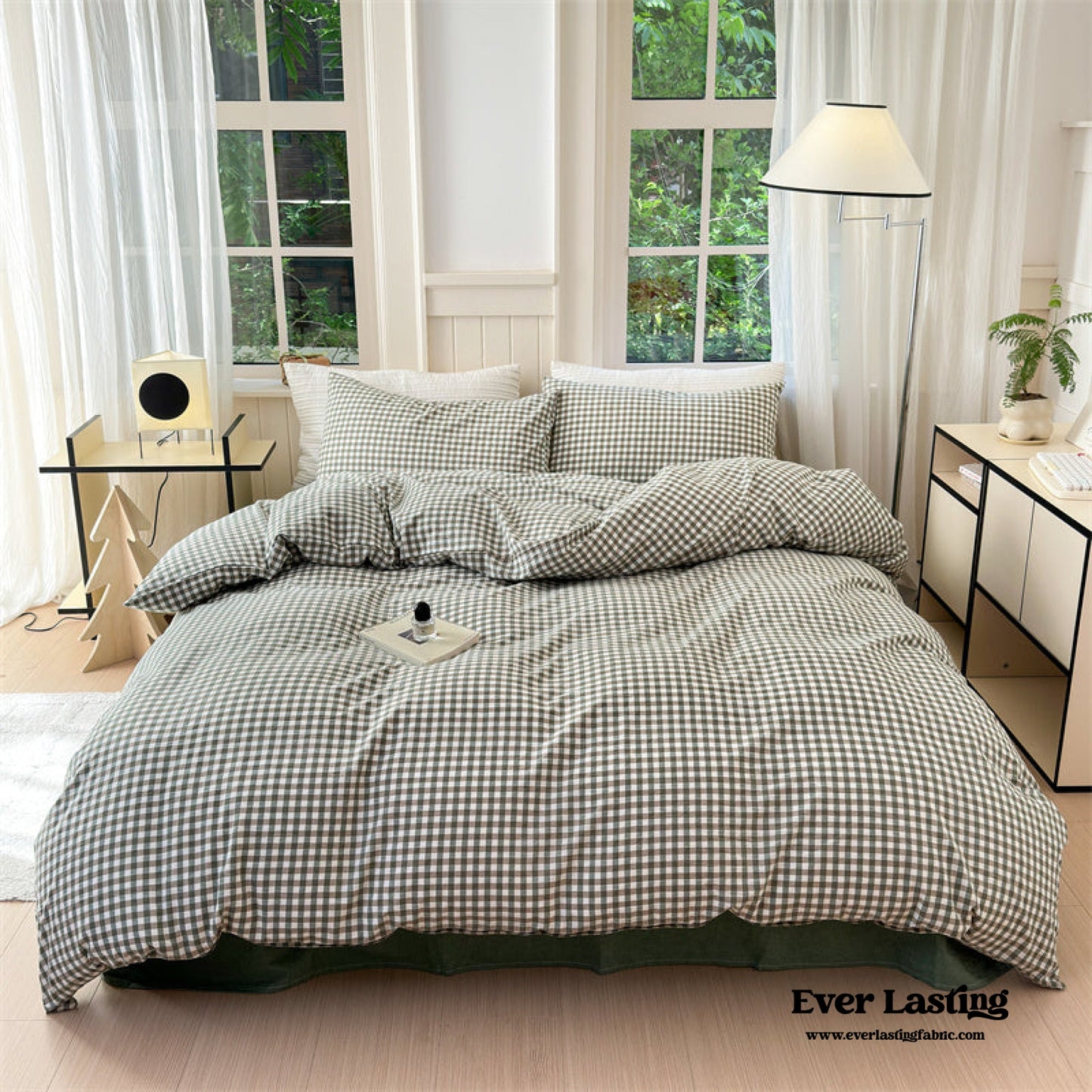 Gingham Bedding Set / Blue