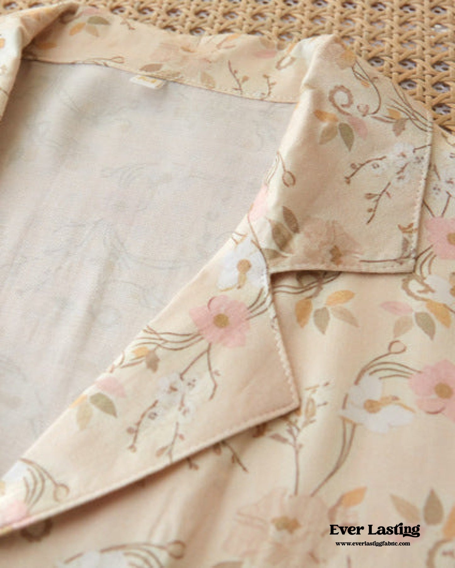 Pastoral Floral Short-Sleeve Long-Pants Pajama Set / Green