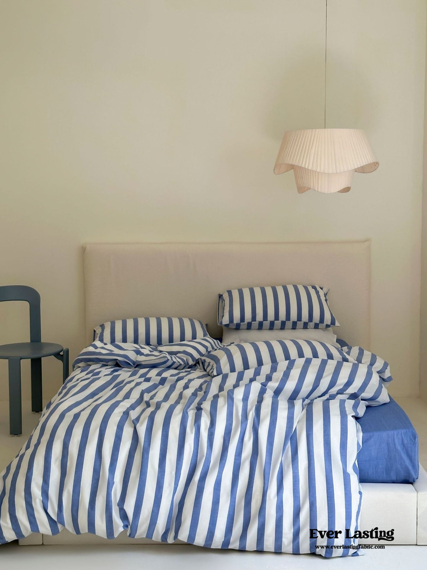Refreshing Stripe Bedding Set / Blue Thick