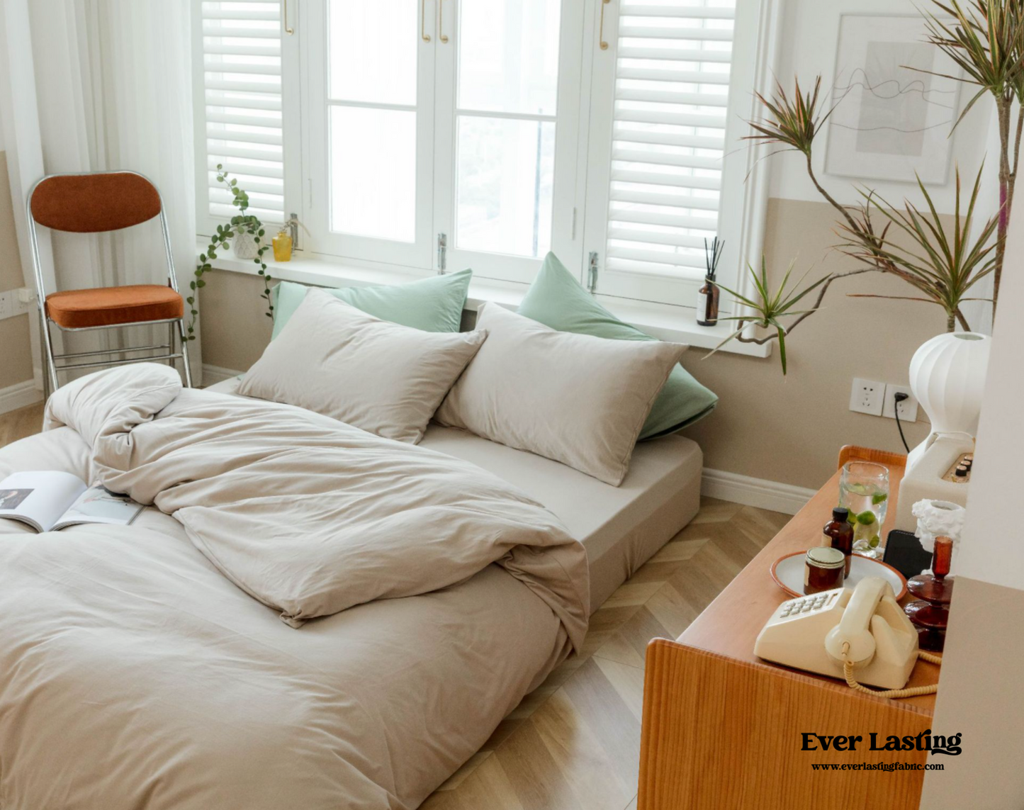 Solid Bedding Set / Beige