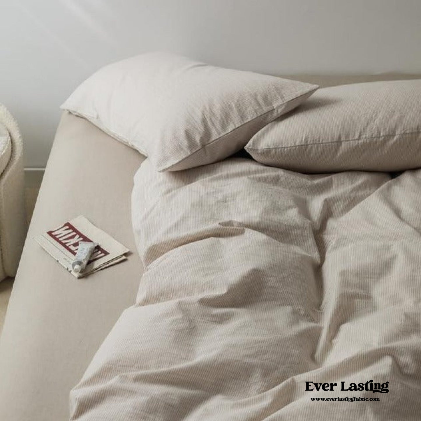 Thin Stripe Bedding Set / Beige