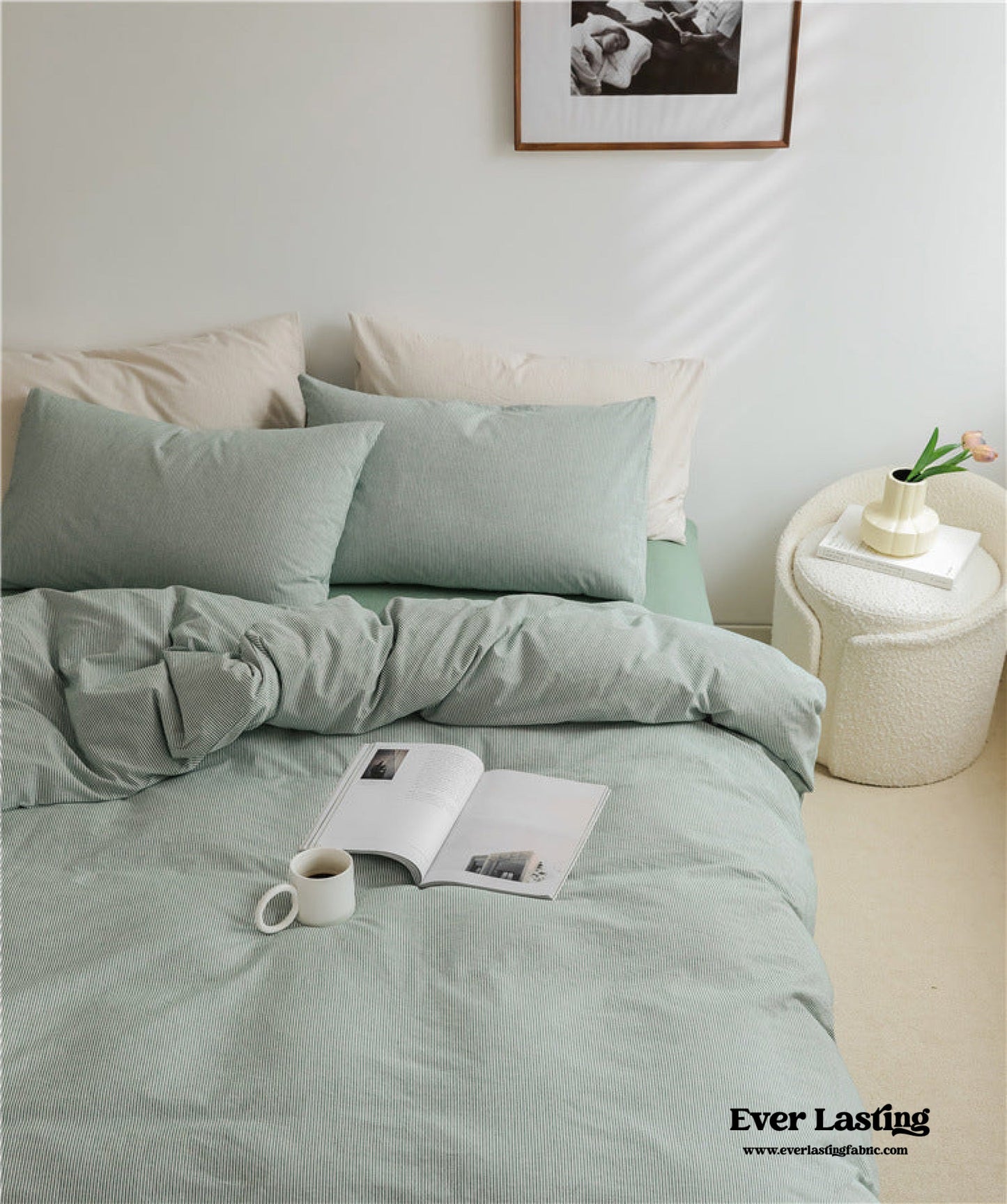 Thin Stripe Bedding Set / Gray