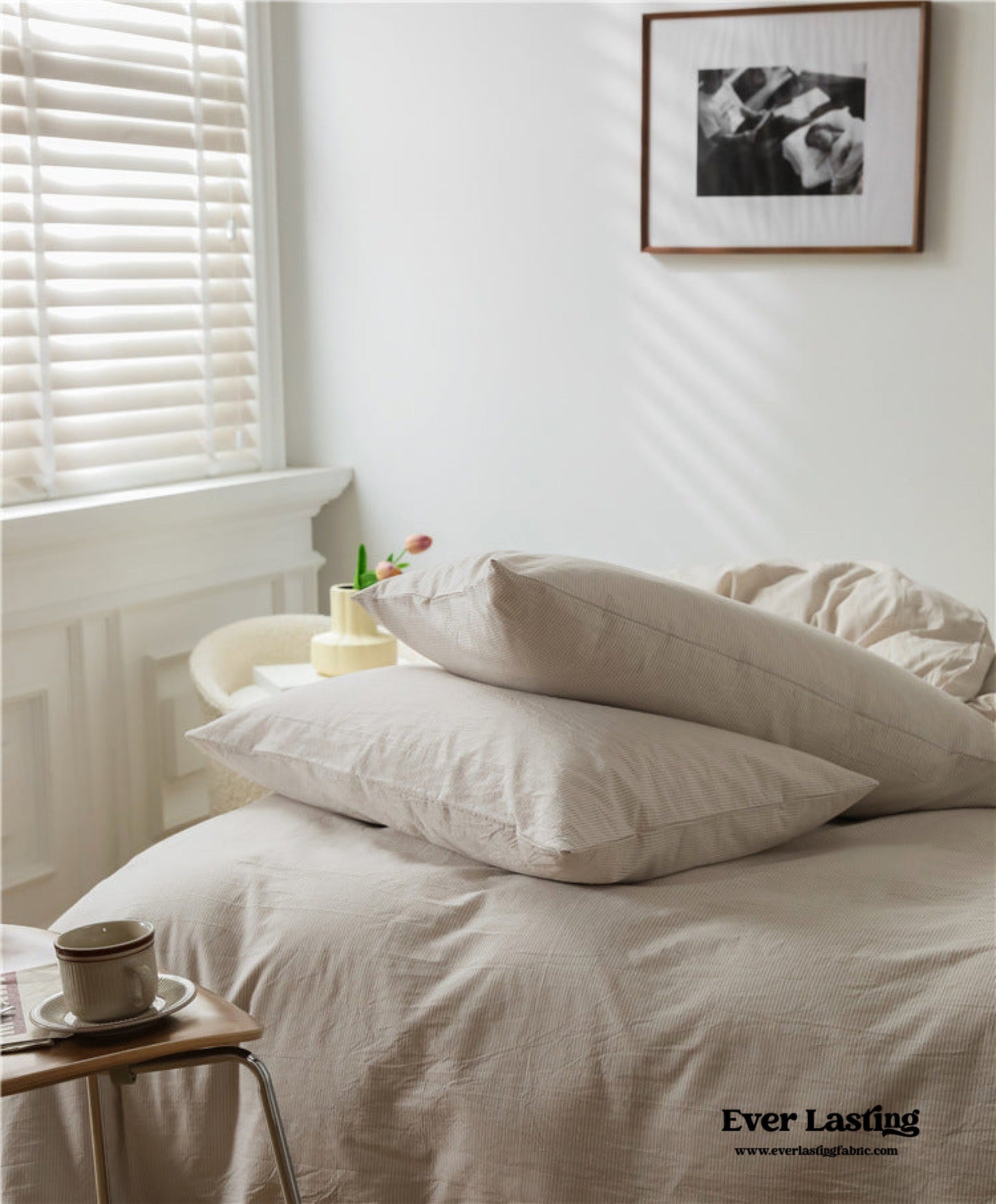 Thin Stripe Bedding Set / Gray