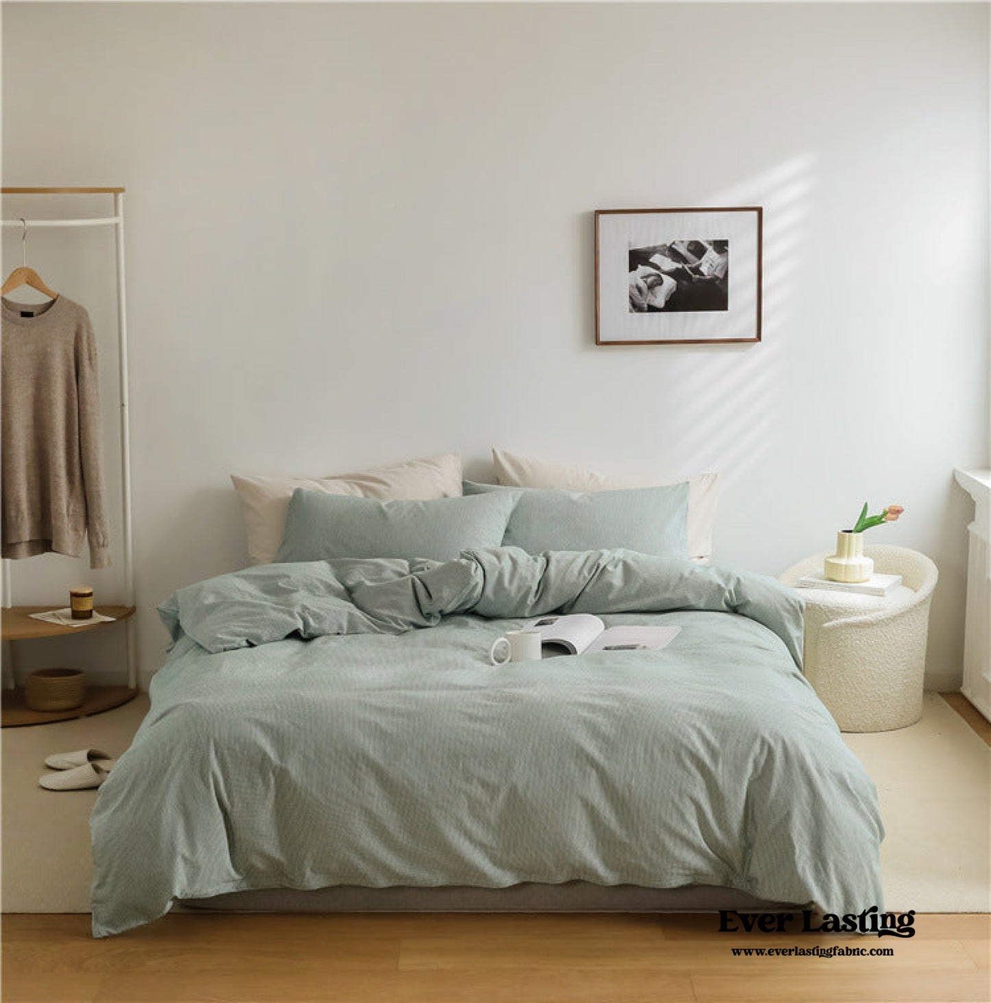 Thin Stripe Bedding Set / Gray