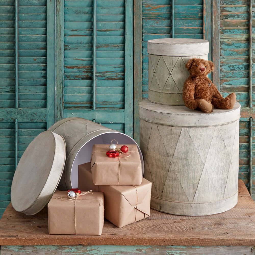 Vintage Inspired Metal Nutcracker Drum Storage Containers (Set of 3)