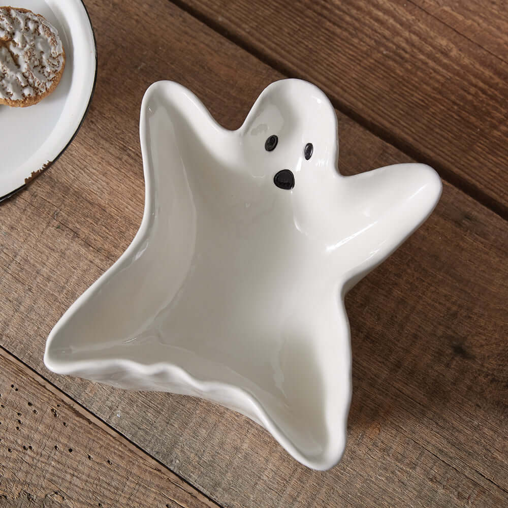Vintage Halloween Ghost Candy Dish Porcelain Serving Bowl