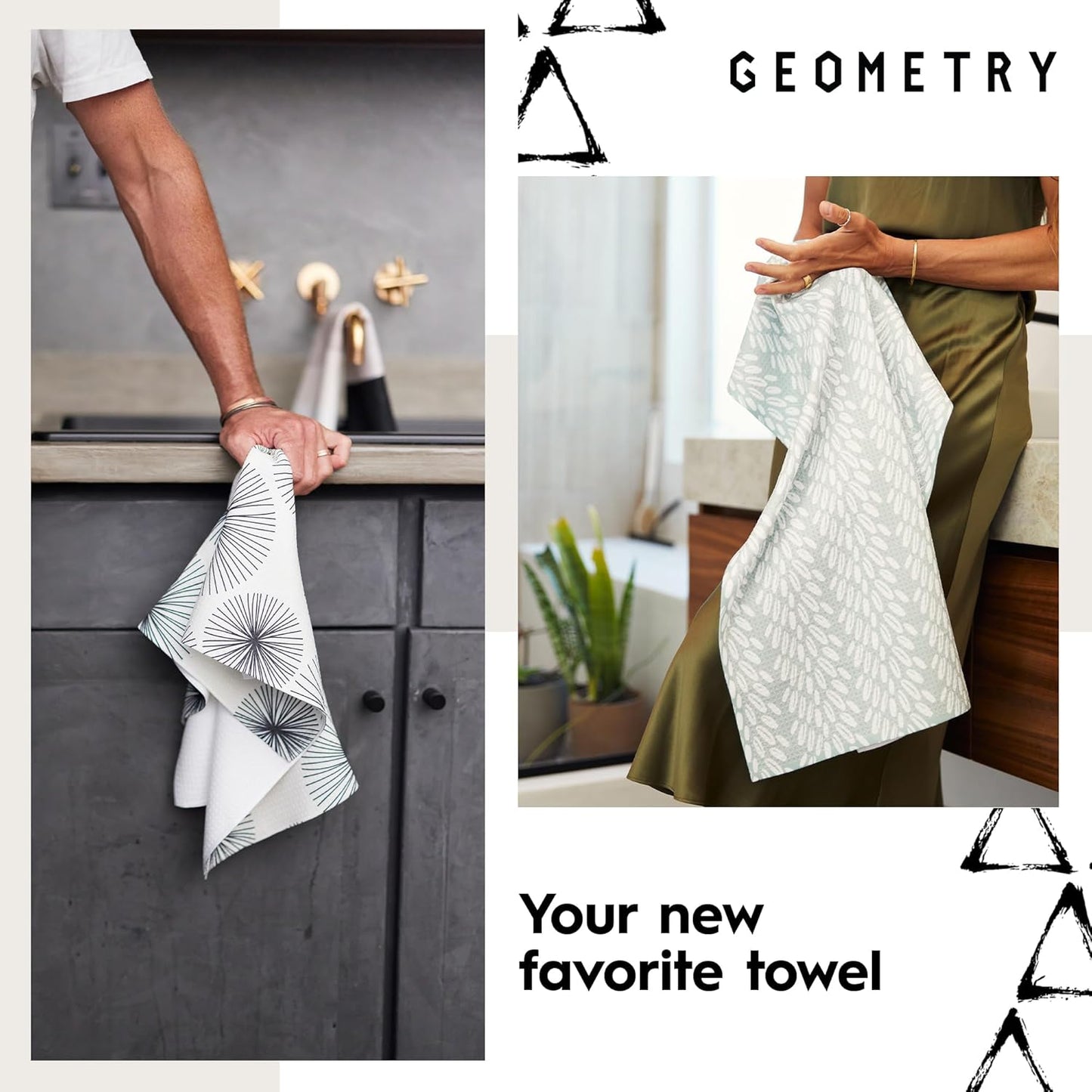Pumpkin Patchwork Geometry Tea Towel