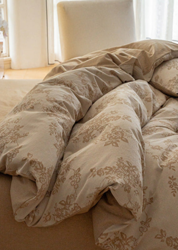 Bonnie Ribbon Bow Tie Floral Bedding Set / Light Gray