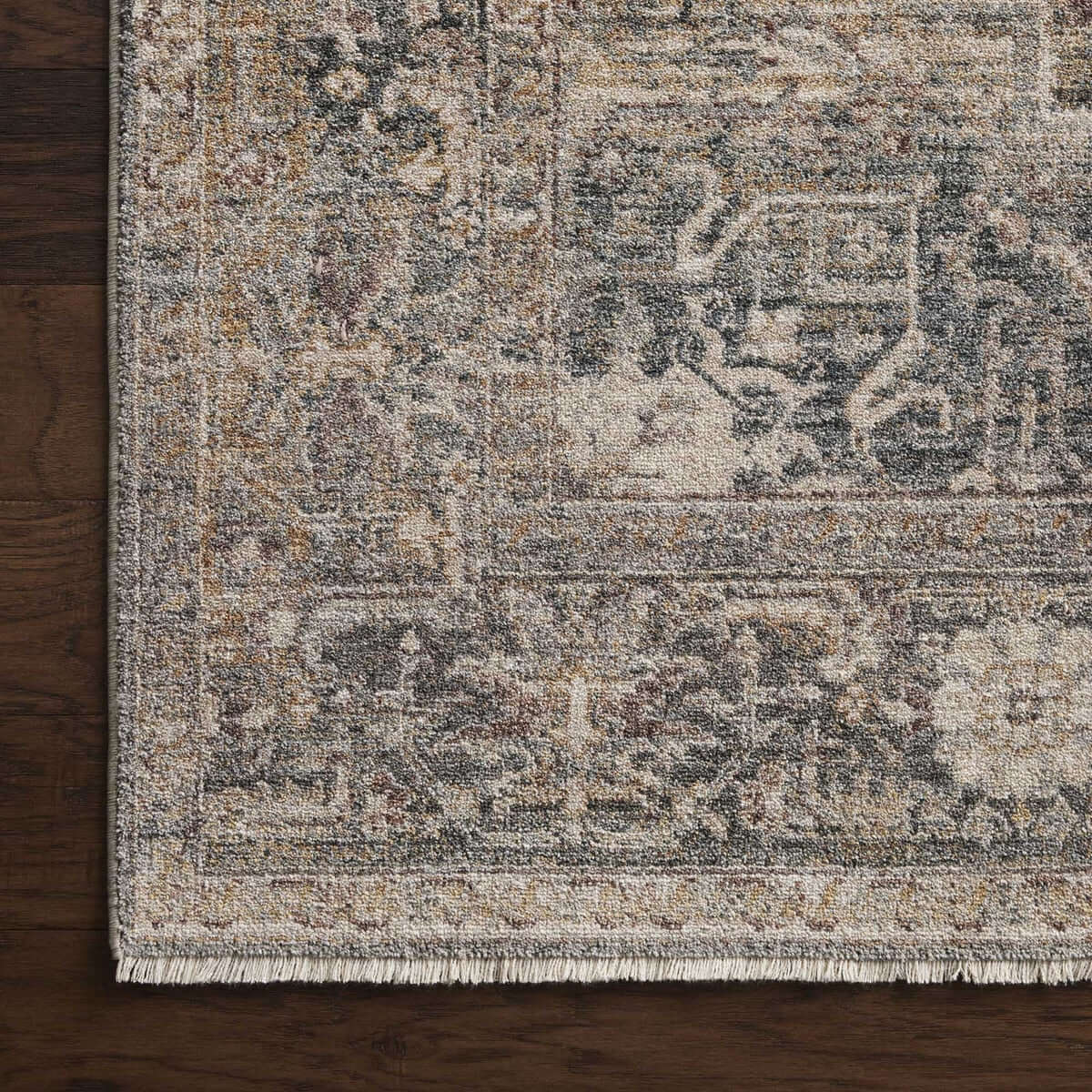 Traditional Distressed Loomed Rug – Vintage Medallion Area Carpet