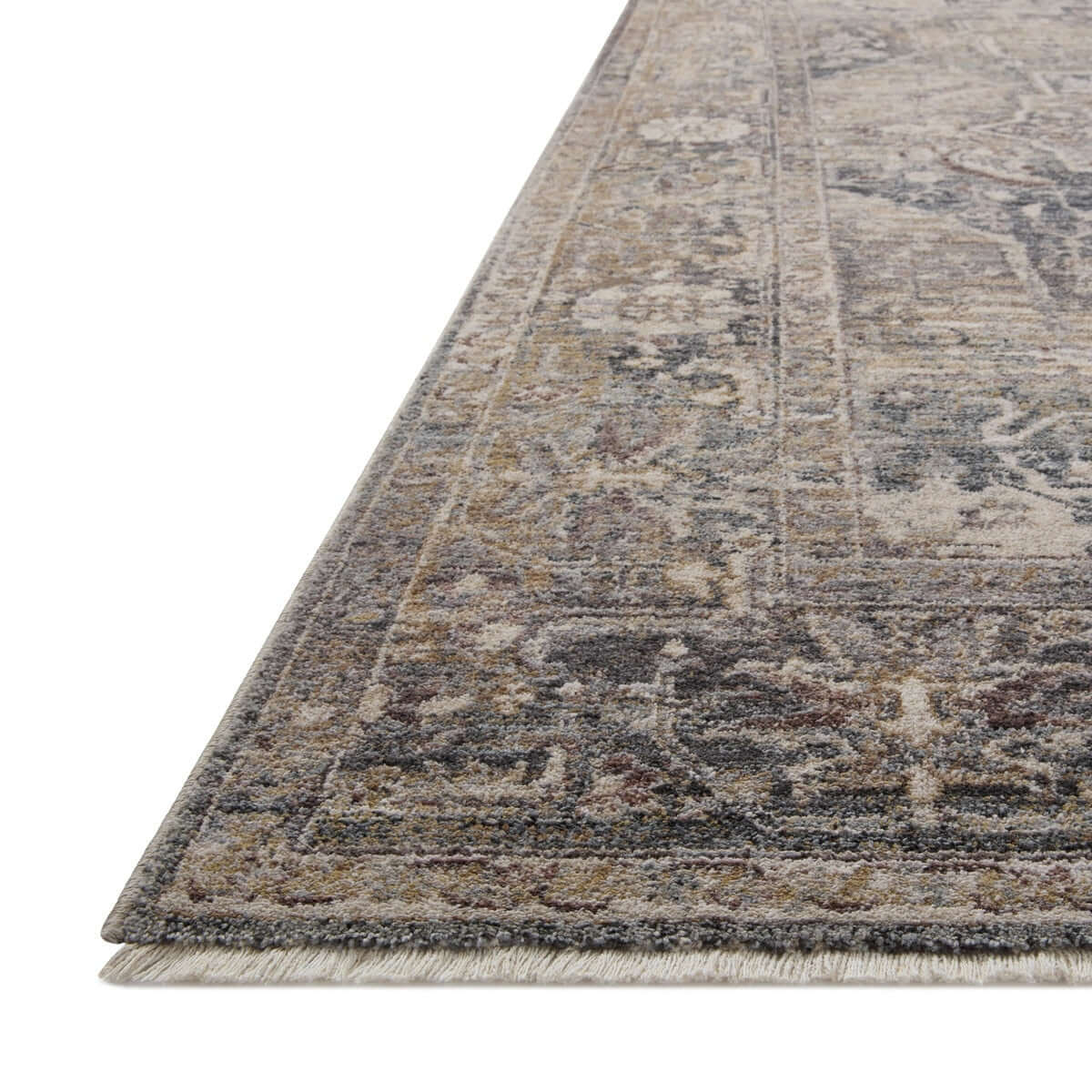 Traditional Distressed Loomed Rug – Vintage Medallion Area Carpet
