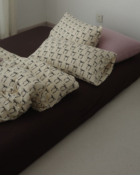 Rosemary Vintage Brown Bow Bedding Set