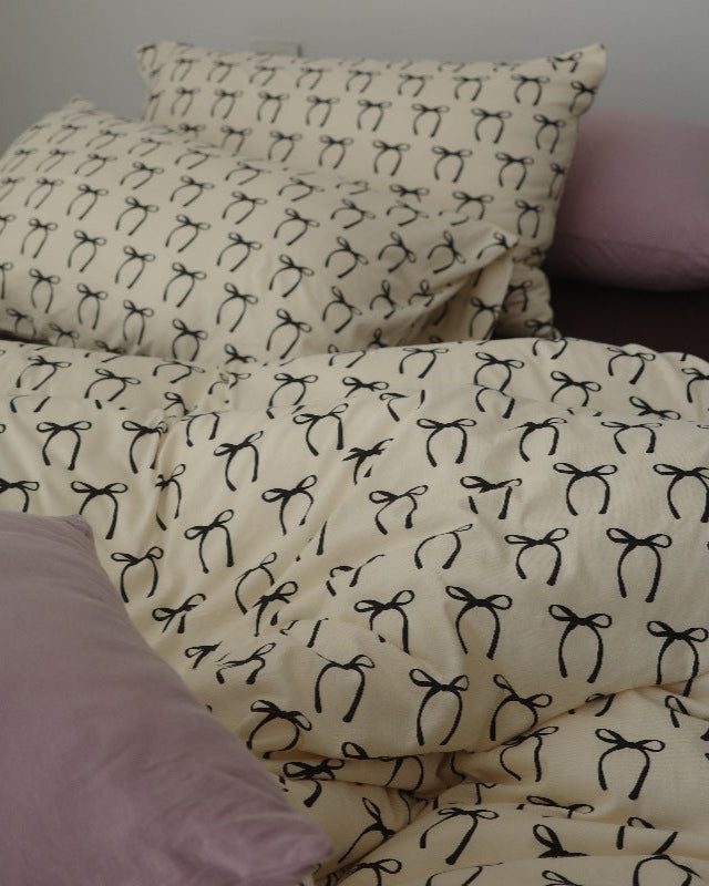 Rosemary Vintage Brown Bow Bedding Set