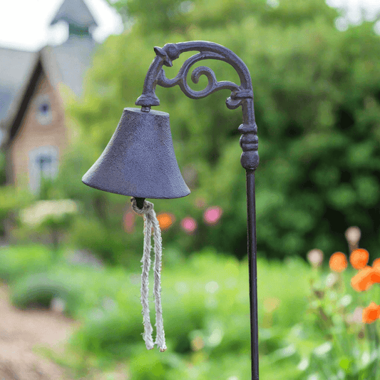 Vintage Cast Iron Garden Bell on Stake