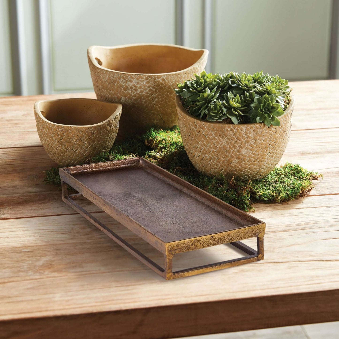 Antique Brass Raised Display Tray