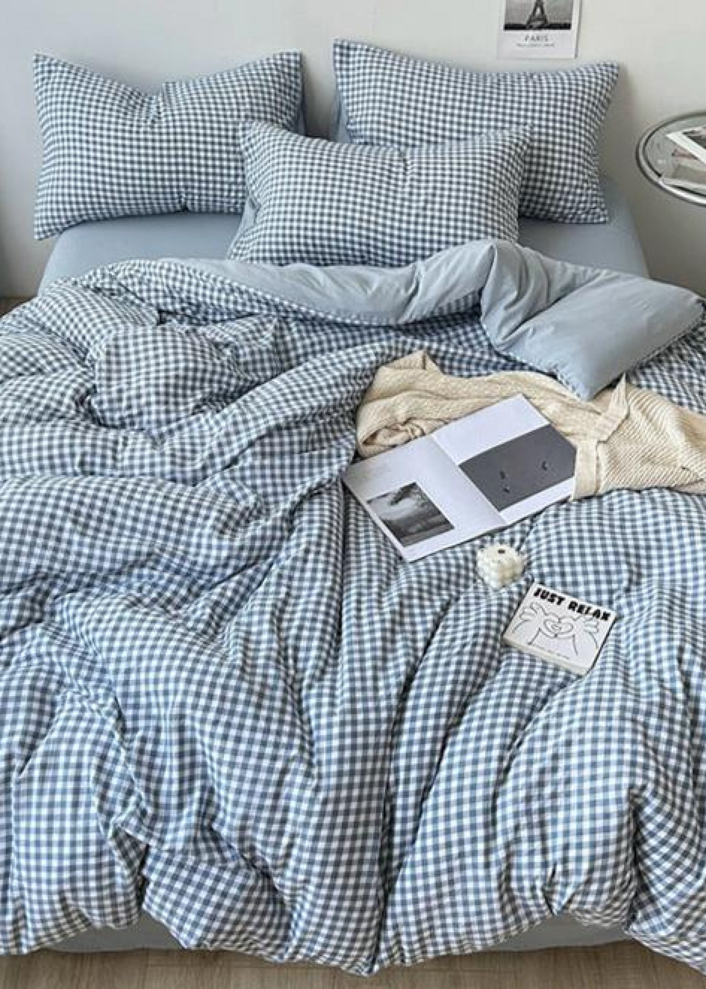 Clean Cut Bedroom Bedding Set / Striped Blue