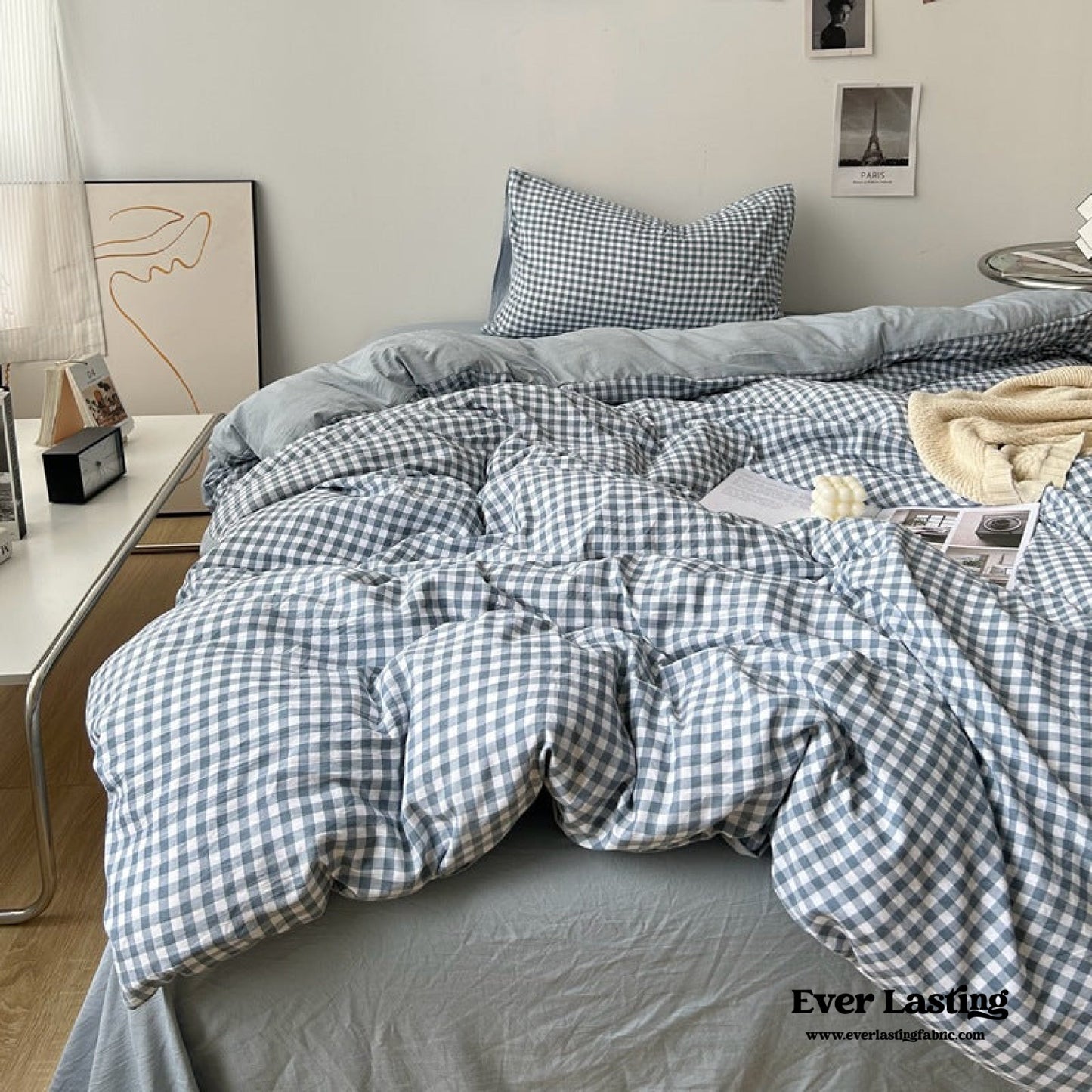 Clean Cut Bedroom Bedding Set / Striped Blue