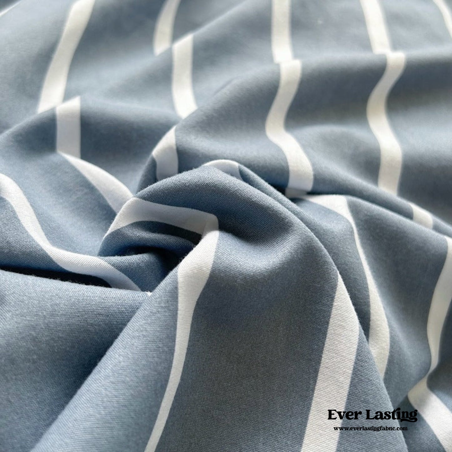Clean Cut Bedroom Bedding Set / Striped Blue