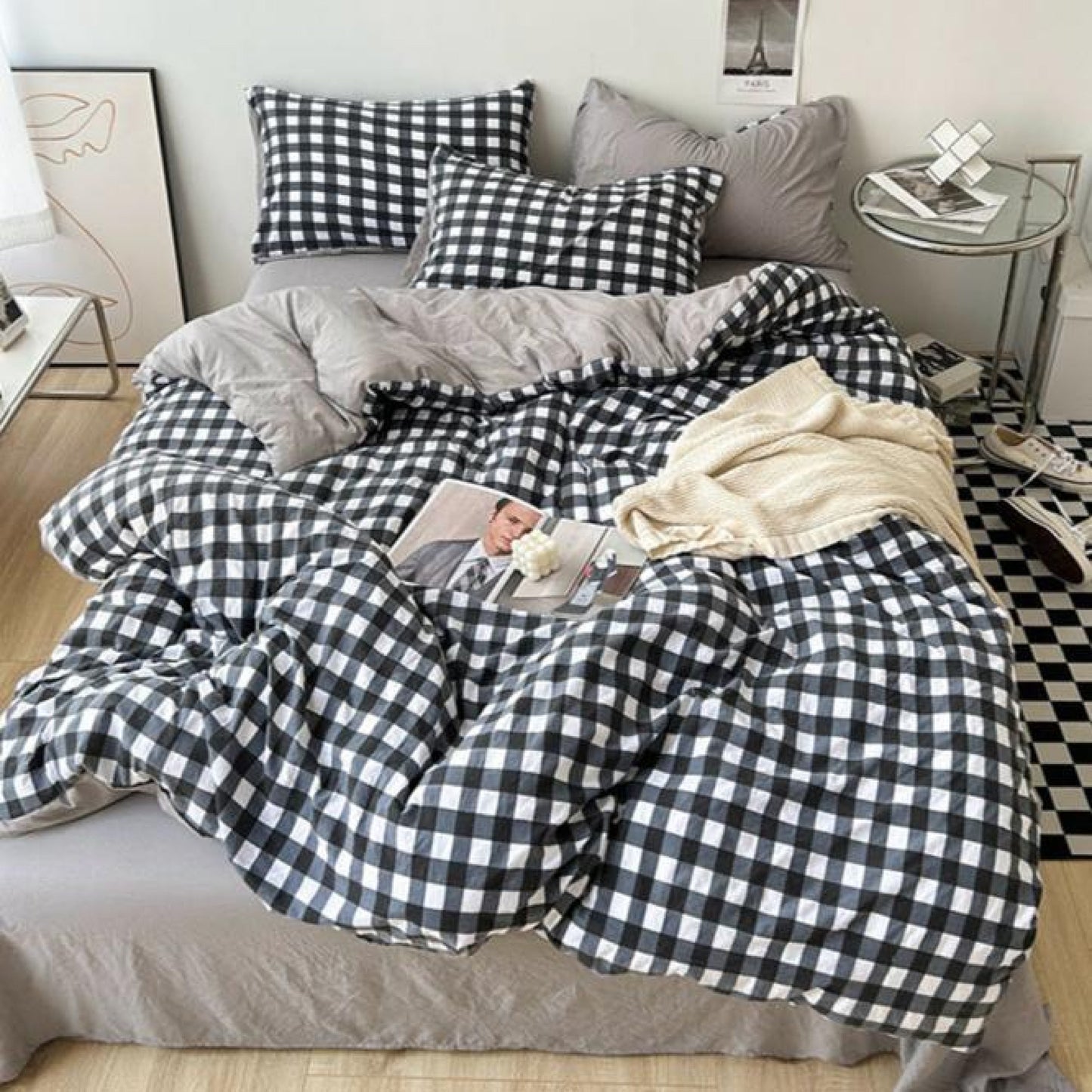 Clean Cut Bedroom Bedding Set / Striped Blue